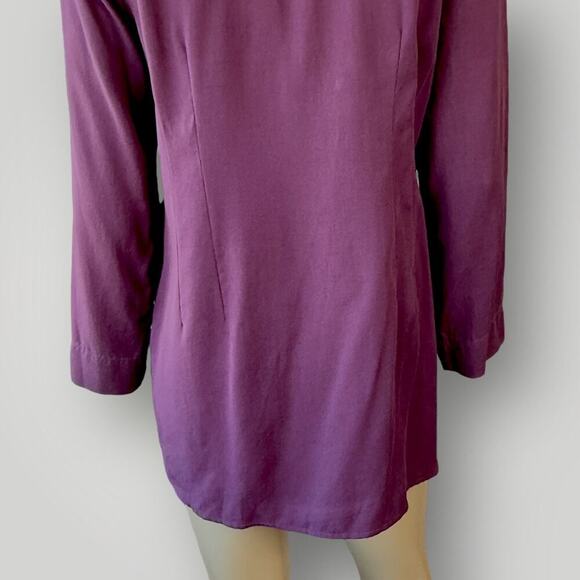 Soft Surroundings Asymmetrical Button Tunic Tops Roll Tab Sleeves Size PL Purple - Picture 13 of 16